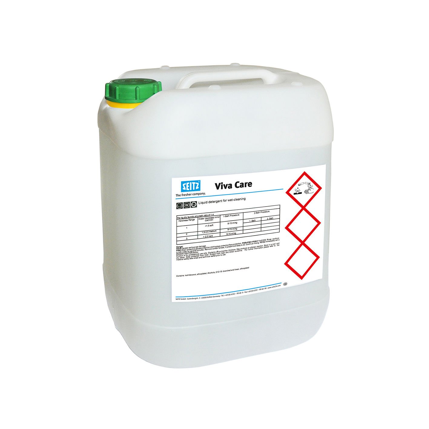 Viva EcoCare-Hassas ve Renkli tekstiller için çevreye zararsız ekolojik Sıvı Deterjan, WET CLEAN Ana Deterjanı 20 kg